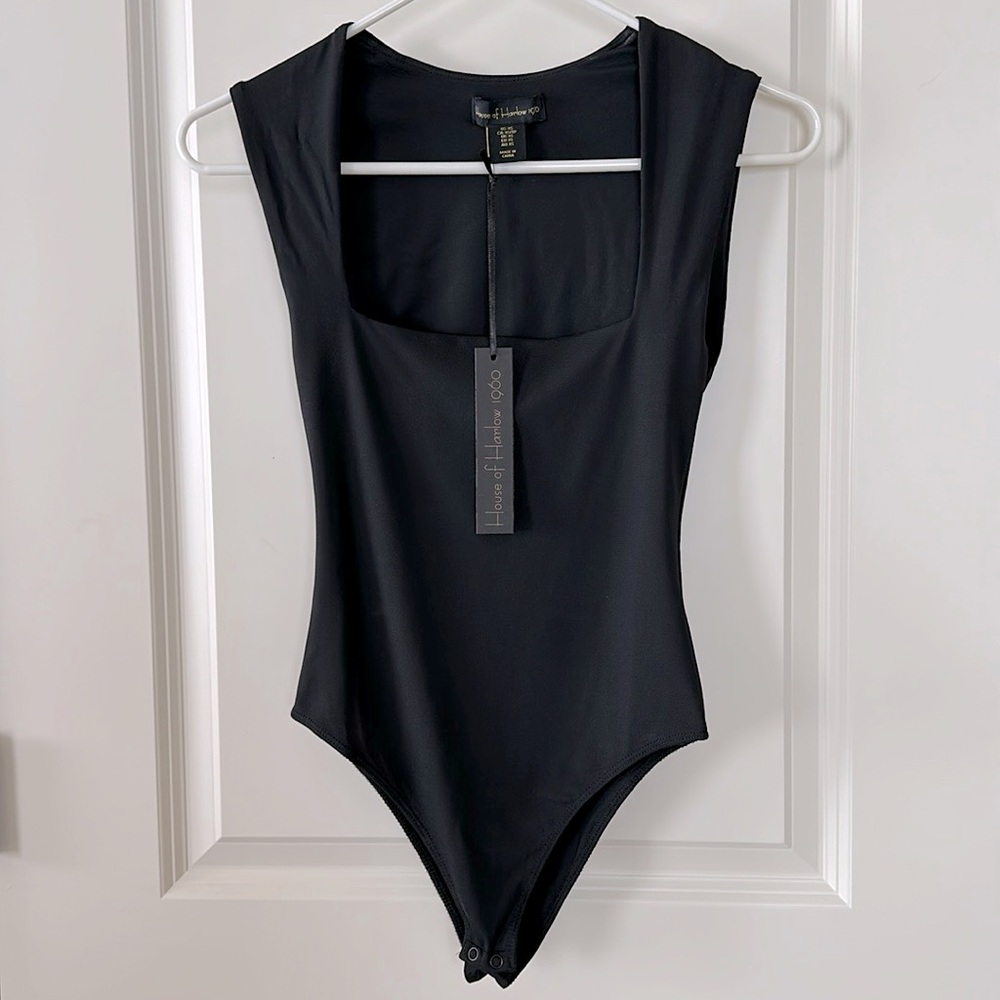 🆕 House of Harlow 1960 Black Squareneck Bodysuit